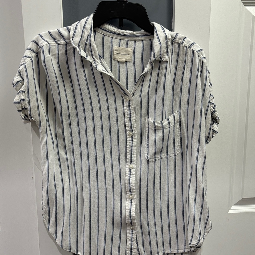 American Eagle Outfitters Striped Button-Up Shirt